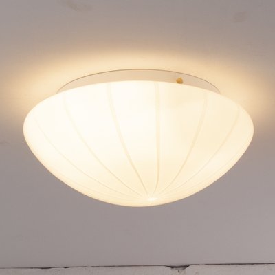 Large Ceiling Light in White Milk Murano Glass, Italy, 1980s-MPO-1335985