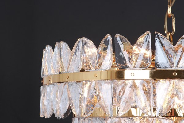 Large Chandelier Corina in Gilt Brass and Glass from Kalmar, Austria, 1970s-UGR-1085793