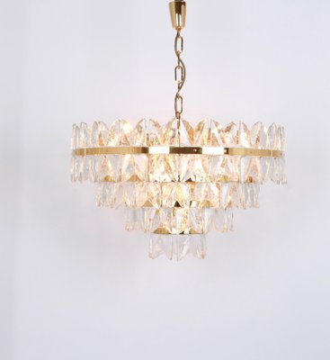 Large Chandelier Corina in Gilt Brass and Glass from Kalmar, Austria, 1970s-UGR-1085793