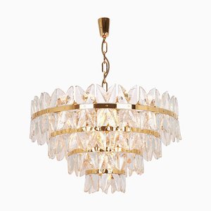 Large Chandelier Corina in Gilt Brass and Glass from Kalmar, Austria, 1970s-UGR-1085793