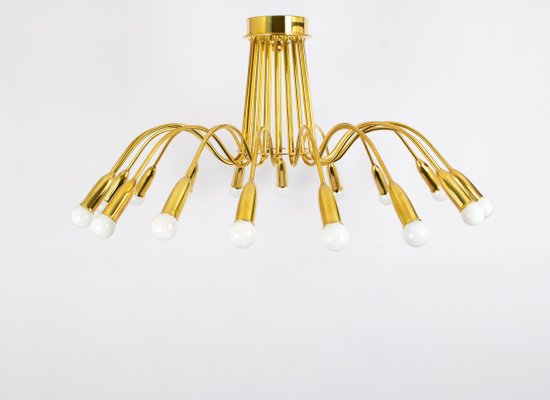 Large Chandelier in Brass in the style of Kaiser, Germany, 1960s-UGR-1719694