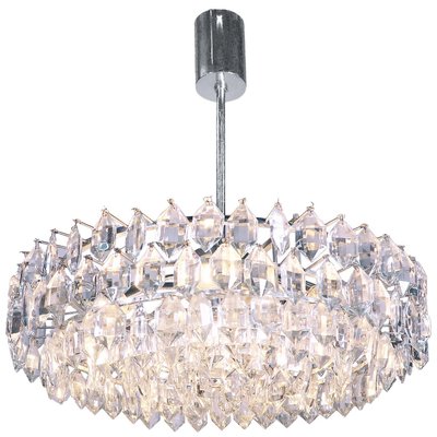 Large Chandelier in Crystal & Silver Plated from Lobmeyr / Bakalowits & Sons-DEK-932547