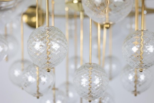 Large Chandelier in Gilded Brass and Decorative Balls, 1970s-CEJ-2026351