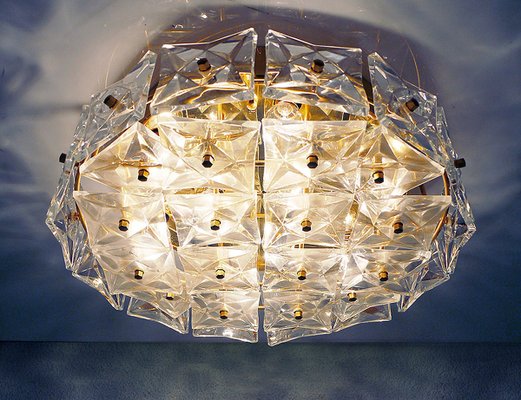 Large Chandelier in Gold-Plated Brass & Crystal, 1960s, Germany-DEK-932634