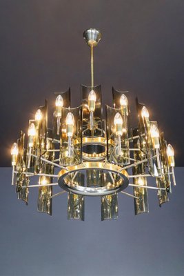 Large Chandeliers in Brass by Gino Paroldo, Italy, 1950s, Set of 6-TRW-1722769