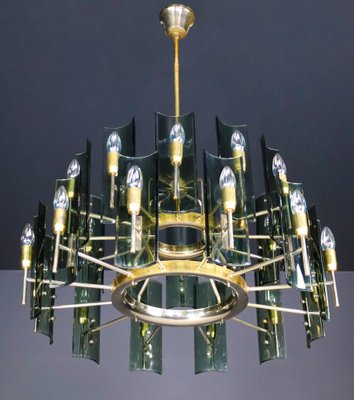 Large Chandeliers in Brass by Gino Paroldo, Italy, 1950s, Set of 6-TRW-1722769