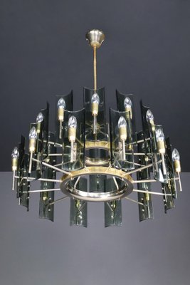 Large Chandeliers in Brass by Gino Paroldo, Italy, 1950s, Set of 6-TRW-1722769