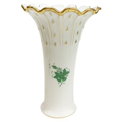 Large Chinese Bouquet Apponyi Green Porcelain Vase from Herend-UCH-1224612