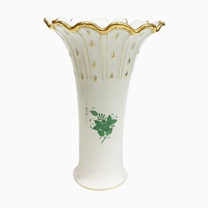 Large Chinese Bouquet Apponyi Green Porcelain Vase from Herend-UCH-1224612