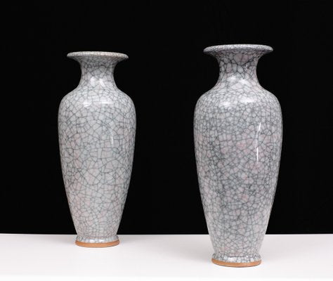 Large Chinese Ice Crack Glaze Vases, 1950, Set of 2-GCG-1813519