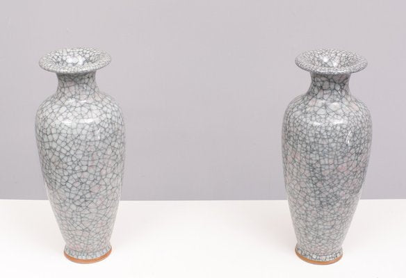 Large Chinese Ice Crack Glaze Vases, 1950, Set of 2-GCG-1813519