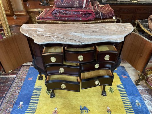 Large Chippendale Sideboard with Marble Top-NSG-1719014