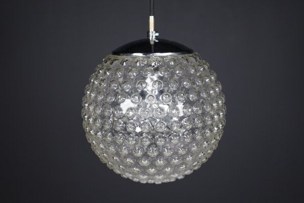 Large Chrome and Bubble Glass Pendant by Rolf Krüger for Staff, Germany, 1970s-TRW-1741903