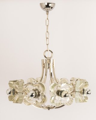 Large Chrome and Crystal Glass Pendant Lamp by Sische, Germany, 1970s-UGR-1181926