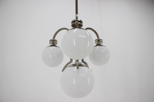 Large Chrome Bauhaus Chandelier, 1930s-TZ-848559