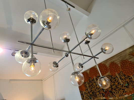 Large Chrome Ceiling Lamp from Kinkeldey, 1970s-DSC-868807