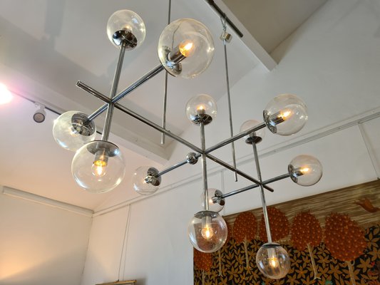 Large Chrome Ceiling Lamp from Kinkeldey, 1970s-DSC-868807