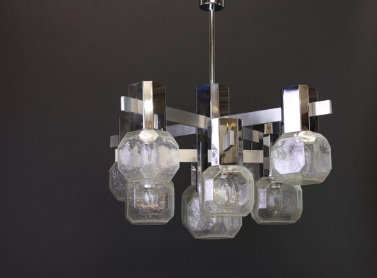 Large Chrome Chandelier by Sciolari, Italy, 1960s-UGR-1110877