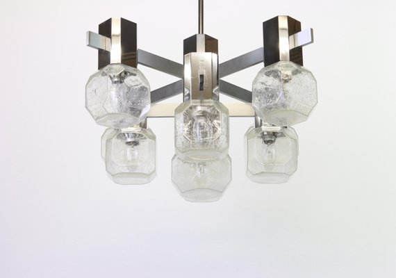 Large Chrome Chandelier by Sciolari, Italy, 1960s-UGR-1110877