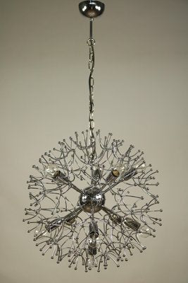 Large Chrome Dandelion Sputnik Ball Pendant Lamp by Gaetano Sciolari, 1960s-FUP-698469