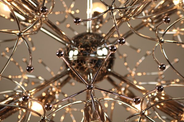 Large Chrome Dandelion Sputnik Ball Pendant Lamp by Gaetano Sciolari, 1960s-FUP-698469