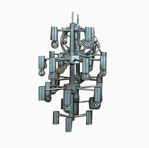 Large Chrome & Metal Chandelier Pendant Lamp-EJL-1175361