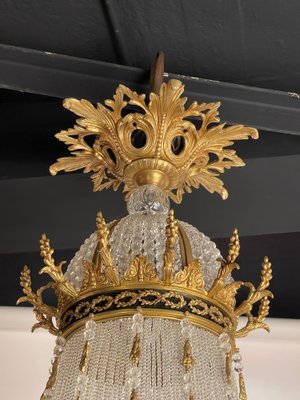 Large Classicist Chandelier in Crystal & Brass-FLW-1401979