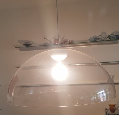 Large Clear Acrylic Glass Ceiling Lamp by Vico Magistretti for Oluce, 1960s-QDP-471386