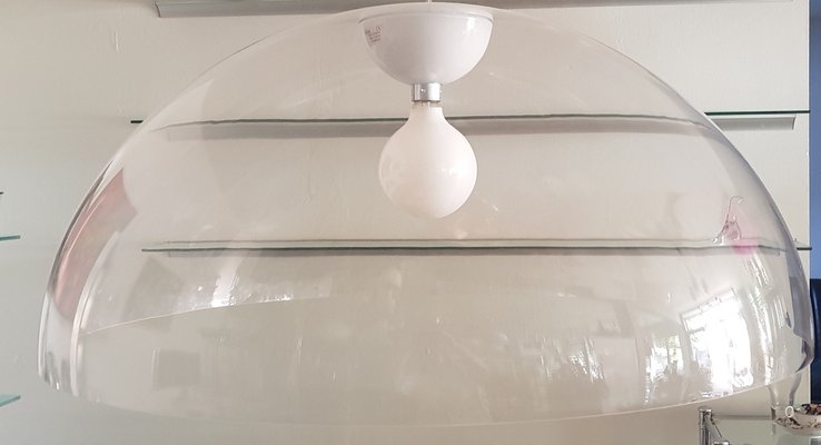 Large Clear Acrylic Glass Ceiling Lamp by Vico Magistretti for Oluce, 1960s-QDP-471386