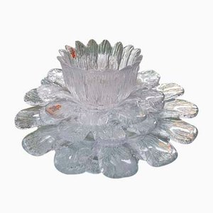 Large Clear Flower-Shaped Bowls from Holmegaard, 1970s, Set of 4-QDP-693598