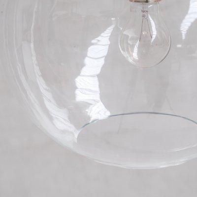 Large Clear Glass and Brass Bulb Shaped Pendant Light-JRP-1819190