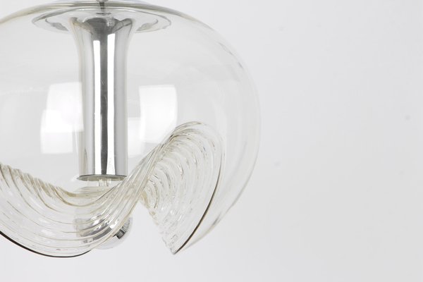 Large Clear Glass Pendant Light by Koch & Lowy for Peill & Putzler, Germany, 1970s-UGR-1086019