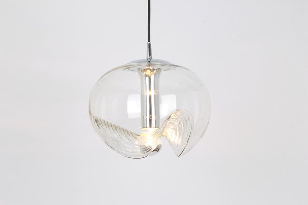 Large Clear Glass Pendant Light by Koch & Lowy for Peill & Putzler, Germany, 1970s-UGR-1086019