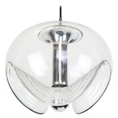 Large Clear Glass Pendant Light by Koch & Lowy for Peill & Putzler, Germany, 1970s-UGR-1085873