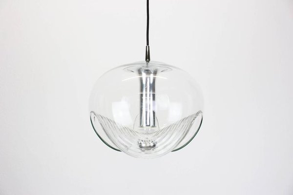 Large Clear Glass Pendant Light by Koch & Lowy for Peill & Putzler, Germany, 1970s-UGR-1085878