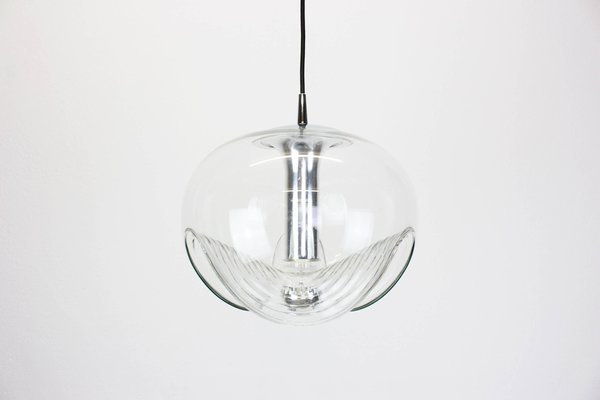 Large Clear Glass Pendant Light by Koch & Lowy for Peill & Putzler, Germany, 1970s-UGR-1085873