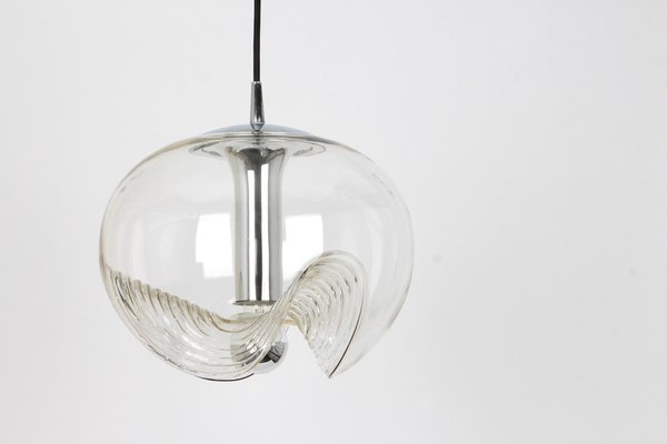 Large Clear Glass Pendant Light by Koch & Lowy for Peill & Putzler, Germany, 1970s-UGR-1086019