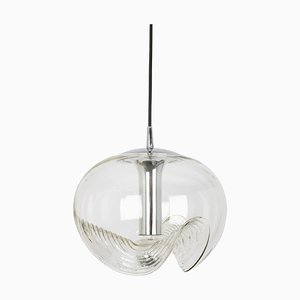 Large Clear Glass Pendant Light by Koch & Lowy for Peill & Putzler, Germany, 1970s-UGR-1086019