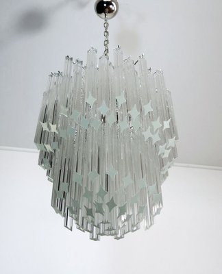 Large Clear Murano Glass Quadriedri Model Elena Ceiling Lamp in the Style of Venini, 1980s-FHZ-693130