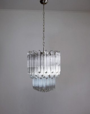 Large Clear Murano Glass Quadriedri Model Elena Ceiling Lamp in the Style of Venini, 1980s-FHZ-693130