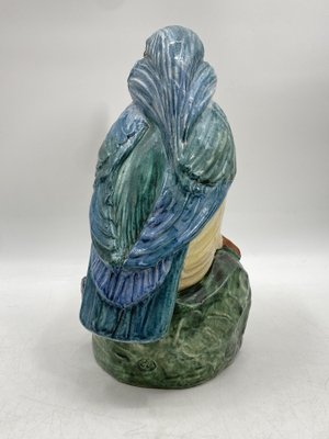 Large Colored Majolica Figure of a Kingfisher, 1960s-CZ-1822945