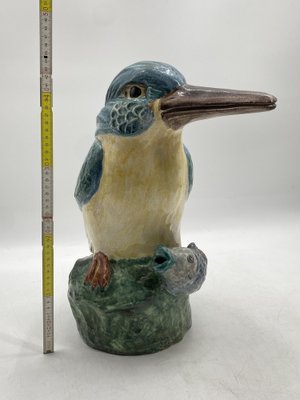 Large Colored Majolica Figure of a Kingfisher, 1960s-CZ-1822945