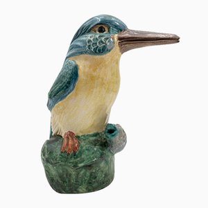 Large Colored Majolica Figure of a Kingfisher, 1960s-CZ-1822945