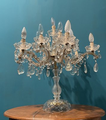 Large Crystal Candelabra Table Lamp, 1960s-JJC-1735545