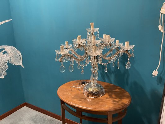 Large Crystal Candelabra Table Lamp, 1960s-JJC-1735545