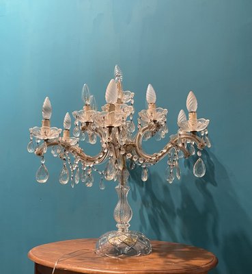 Large Crystal Candelabra Table Lamp, 1960s-JJC-1735545