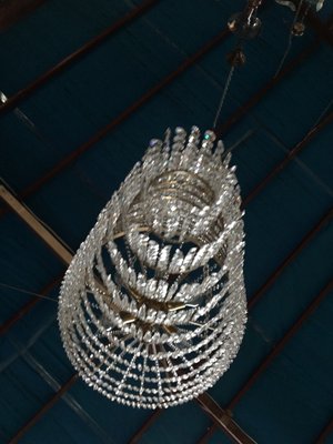 Large Crystal Cascade Chandelier with Cut Crystals, 1960s-WQQ-883300