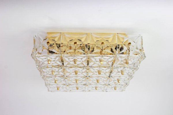 Large Crystal Flush Mount Light Fixture from Kinkeldey, Germany, 1970s-UGR-1110876