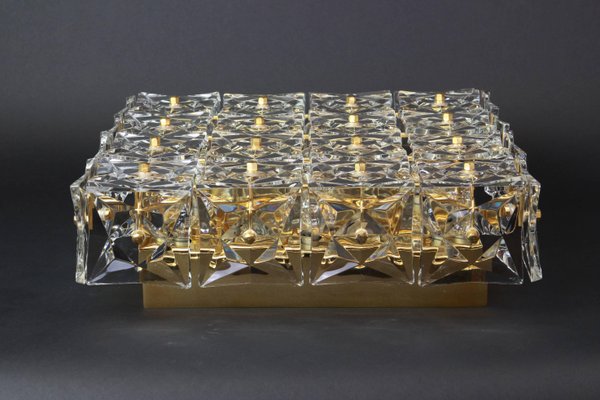 Large Crystal Flush Mount Light Fixture from Kinkeldey, Germany, 1970s-UGR-1110876