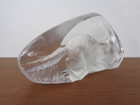 Large Crystal Glass Cat Sculpture by Mats Jonasson for Maler As, Sweden, 1980s-RDW-2026973